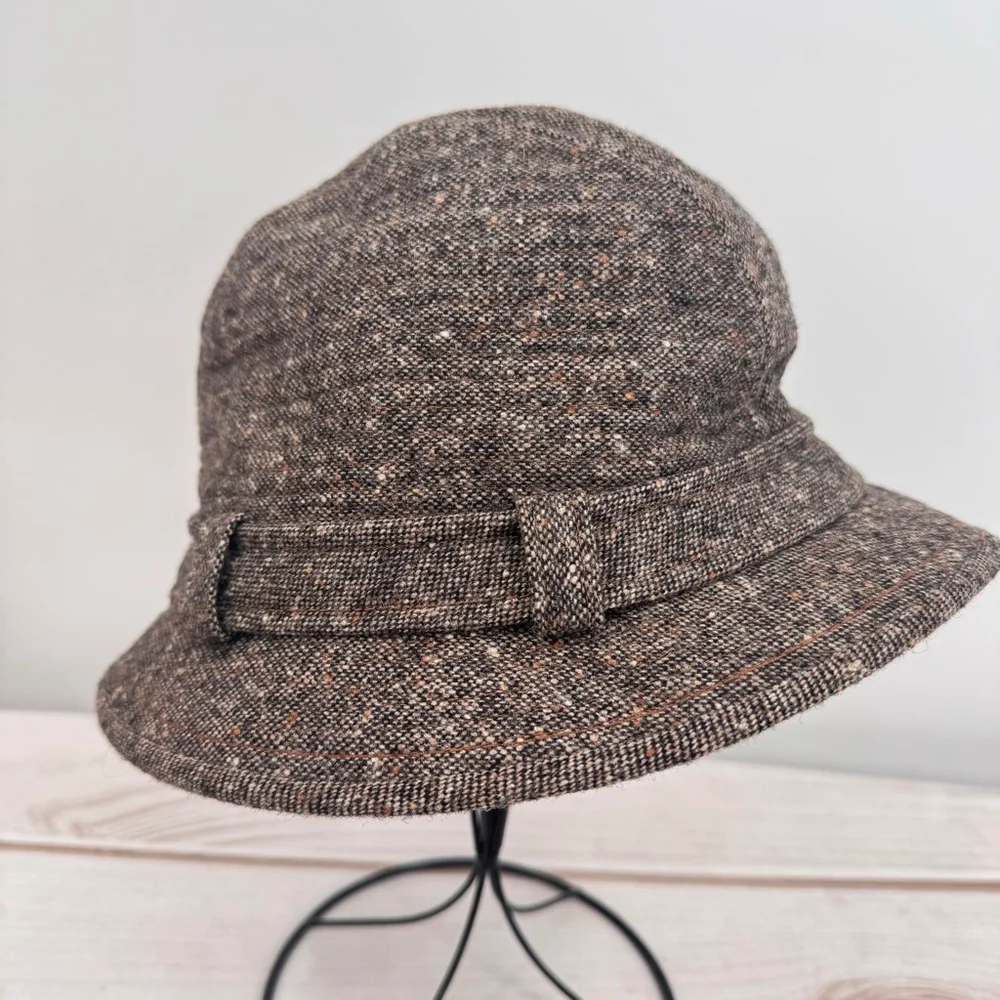 Country Gentlemen Crushable Hat Brown Tweed Vintage Union Made in the USA 6 7/8